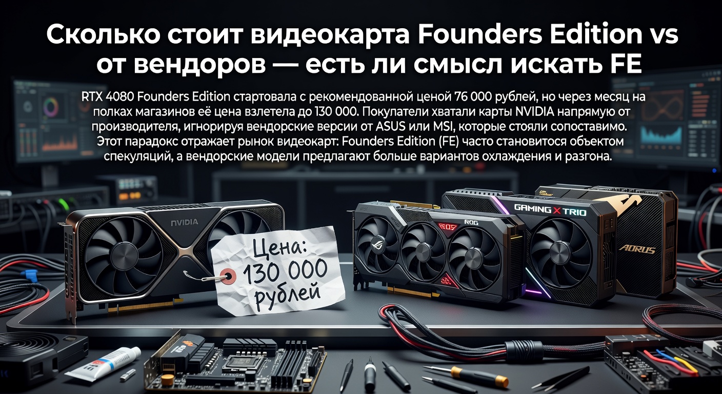Сколько стоит видеокарта Founders Edition vs от вендоров — есть ли смысл искать FE