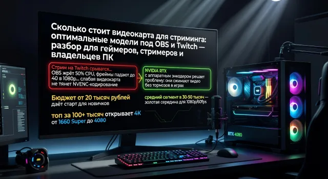 Сколько стоит видеокарта для стриминга: оптимальные модели под OBS и Twitch — разбор для геймеров, стримеров и владельцев ПК