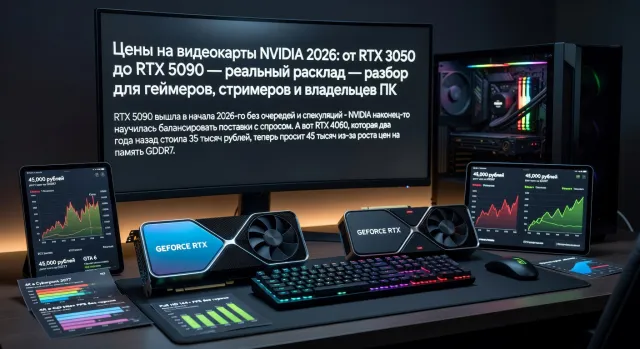 Цены на видеокарты NVIDIA 2026: от RTX 3050 до RTX 5090 — реальный расклад — разбор для геймеров, стримеров и владельцев ПК